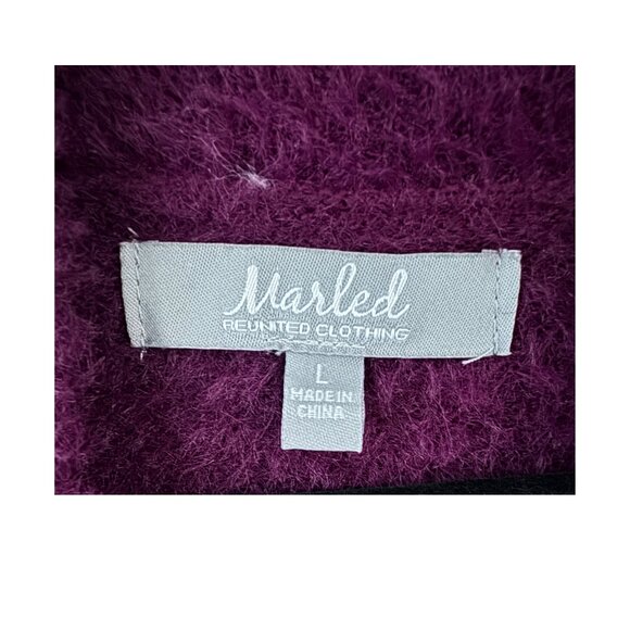 Marled Reunited Eyelash Mock Neck Pullover Sweater Purple Maroon Women's Large - Picture 4 of 4